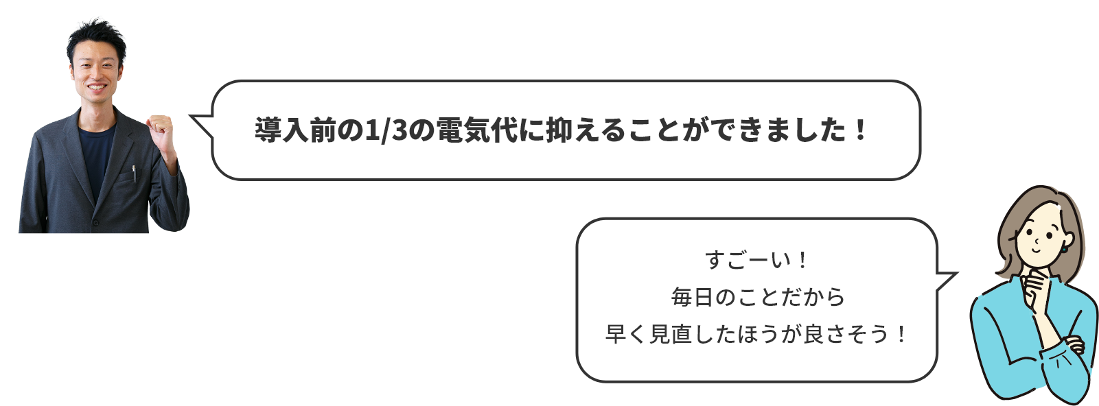 導入前の1/3の電気代に抑えることができました！